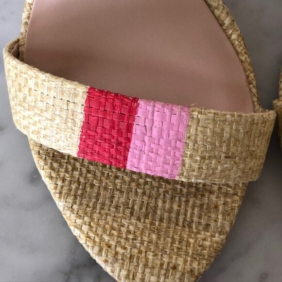 INC Kivah Block Heel Ankle Strap Pink Red Stripe Sandals 6M RARE - Picture 13 of 17